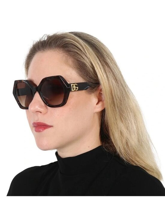 New Authentic Dolce & Gabbana DG4406 502/13 Gradient Brown Hexagonal Sunglasses main image 10